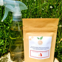 Emisha Wellness now has a flea, bug and tick tea. Simply brew 1 bag or 2 tsp and pour into spray bottle. Use natural repellant, that is good for coat AND isn't wasteful with excess packaging. 